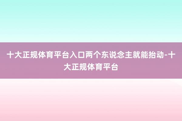 十大正规体育平台入口两个东说念主就能抬动-十大正规体育平台